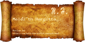 Meláth Hargitta névjegykártya